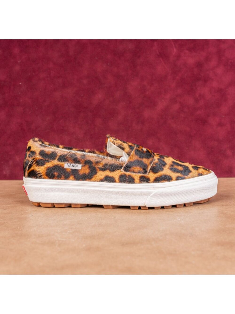 VANS Unisex S53 Calf hair Leopard Print platform sneakers size M5.5 W7 - Picture 4 of 8